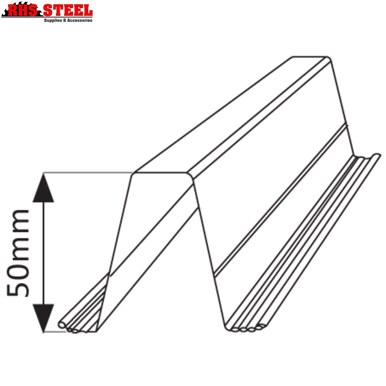 50mm 0.75 BMT Top-Hat Purlins Supplier | RHS Steel Supplies Sydney, NSW