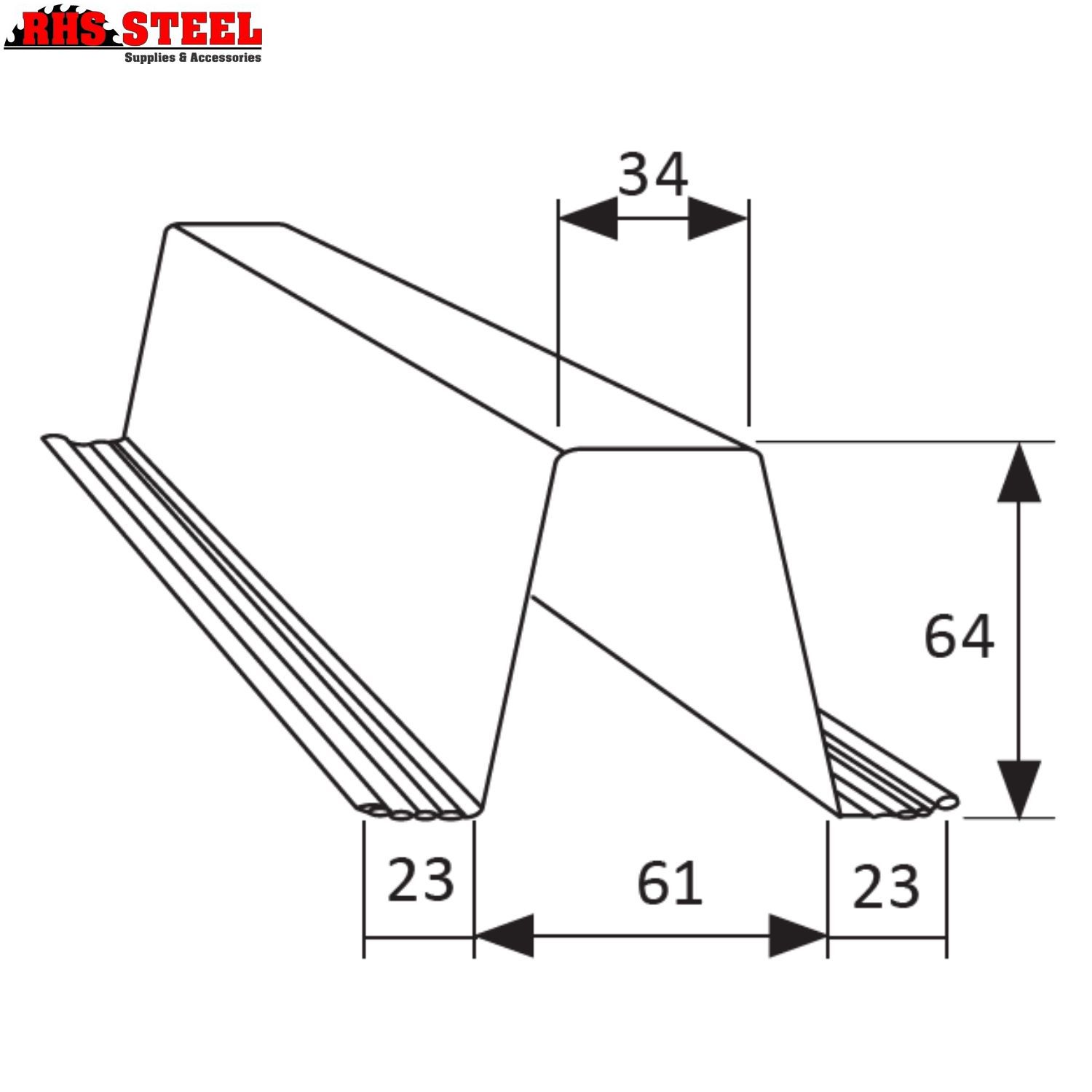 64mm 0.75 BMT Top-Hat Purlins Supplier | RHS Steel Supplies Sydney, NSW