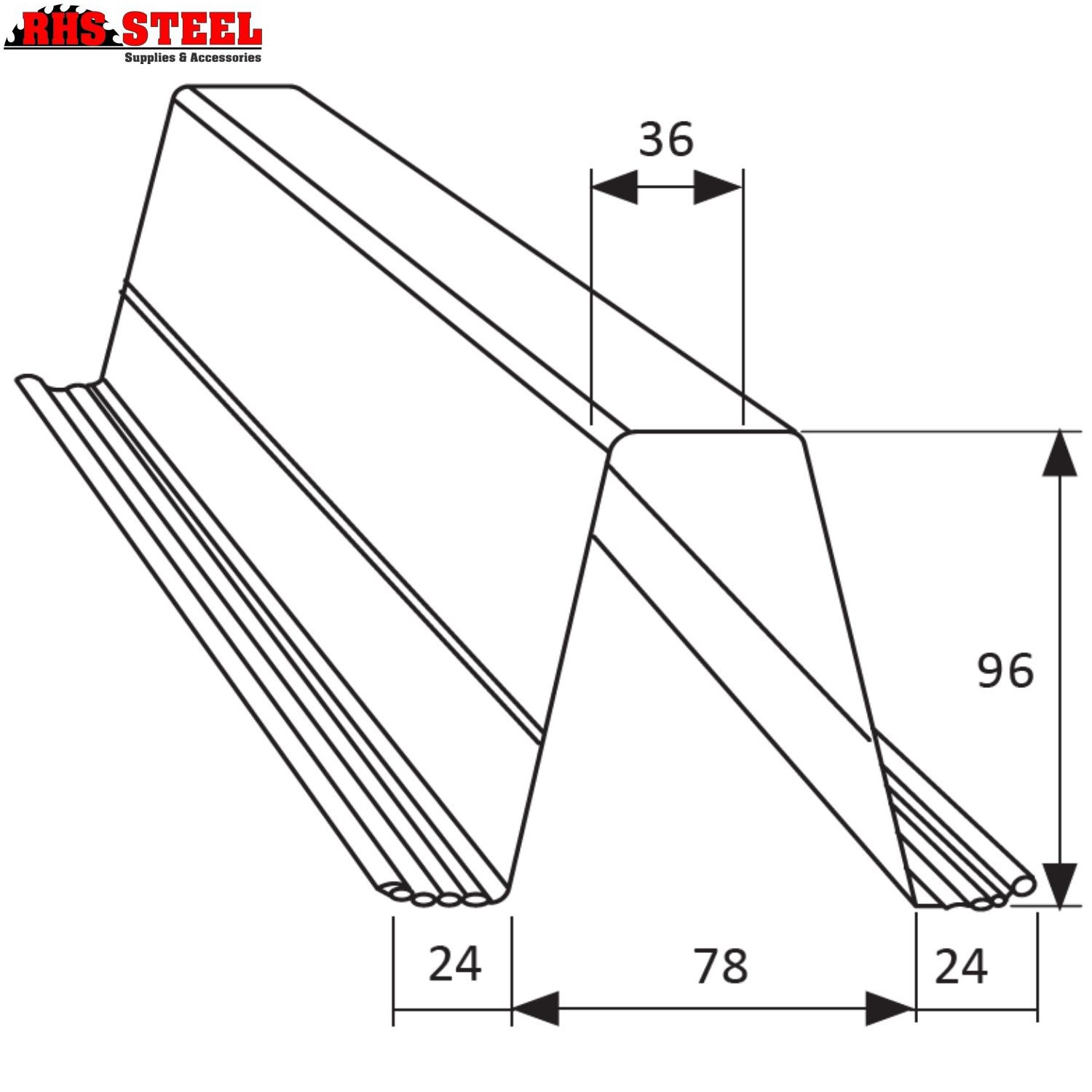 96mm 1.15 BMT Top-Hat Purlins Supplier | RHS Steel Supplies Sydney, NSW