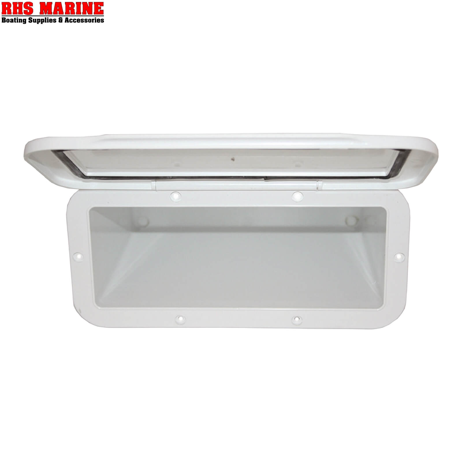 Boat Marine Utility Hatch Storage Box with Door - CD Radio Glove Box White