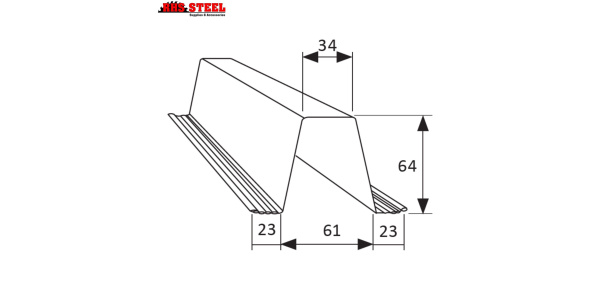 64mm 0.95 BMT Top-Hat Purlins Supplier | RHS Steel Supplies Sydney, NSW