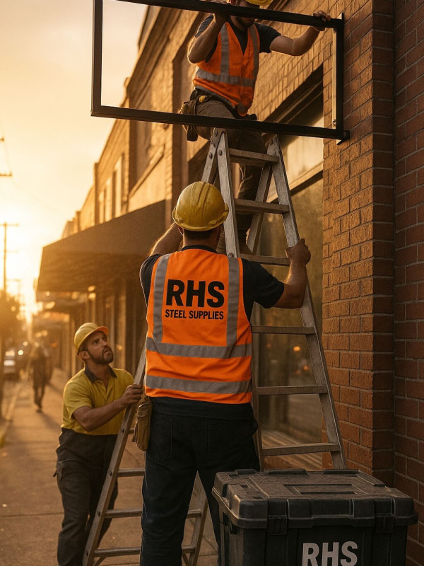 black rectangular aluminium rhs warehouse sydney